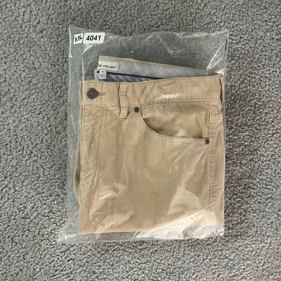 PETER MILLAR Corduroy Pants Mens 33 Tan Jean Cut Straight Leg Classic Mid-Rise - Picture 7 of 7